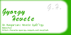 gyorgy hevele business card